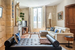 TV, DVD player, books, music library - La Monnoye Luxury, Spacious, 4 Star Apt close to riverside w views and parking (Bordeaux)