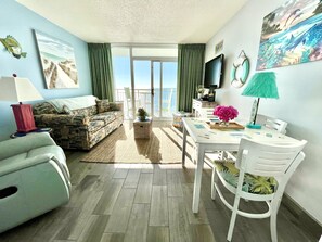 Smart TV, DVD player, books, video library