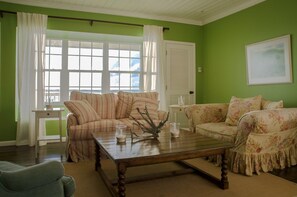Smart TV, DVD player, books, music library