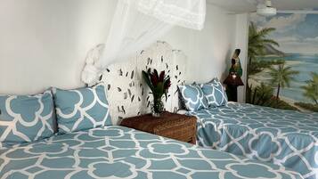 4 bedrooms, in-room safe, iron/ironing board, travel cot