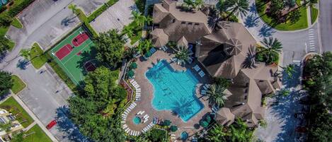 Outdoor pool, a heated pool
