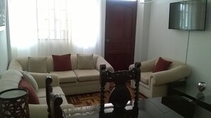 Televisión de pantalla plana, reproductor de DVD y libros