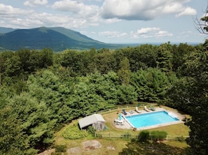 Outdoor pool, a heated pool