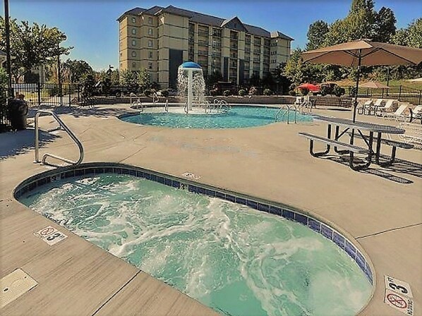 Indoor pool, outdoor pool - Lux Condo, 2 KING Suites, Indoor/Outdoor Pool, Near Dollywood, Ripken & Leconte (Pigeon Forge)