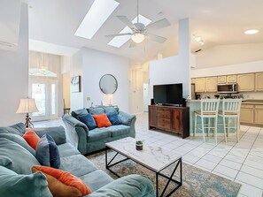 Smart TV, DVD player, table football, ping pong