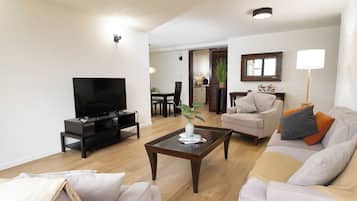 TV, DVD player, books