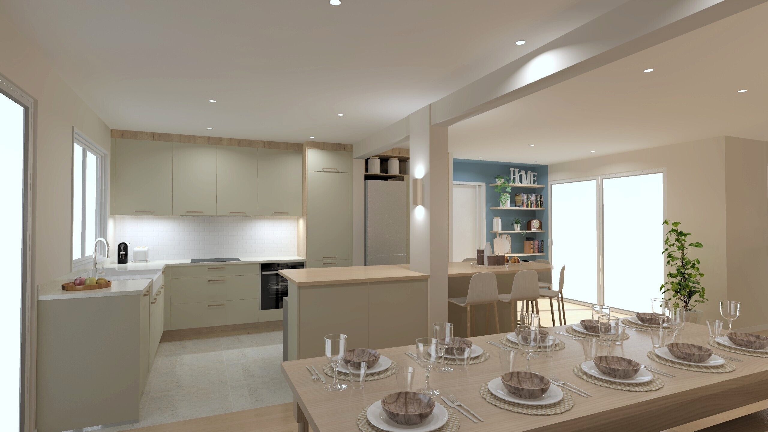 Kühlschrank, Mikrowelle, Ofen, Herdplatte