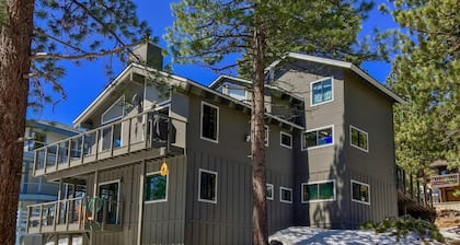 Lake Tahoe Views! | 3 Level Home w/ Private Hot Tub & Pool Table! Dog friendly.