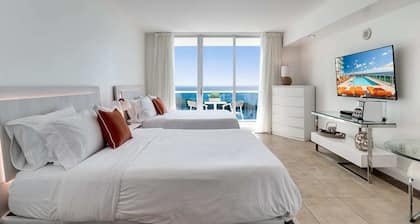 Ocean Million Dollar View Studio (4 personnes) + balcon + parking + piscine + salle de sport # 3