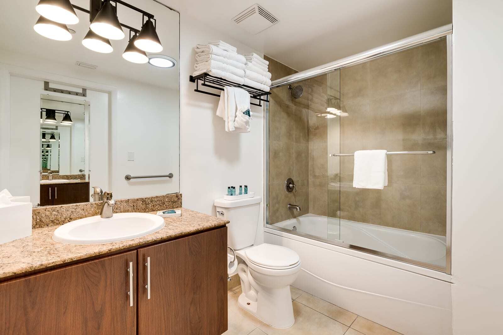 Bathtub, hair dryer, towels