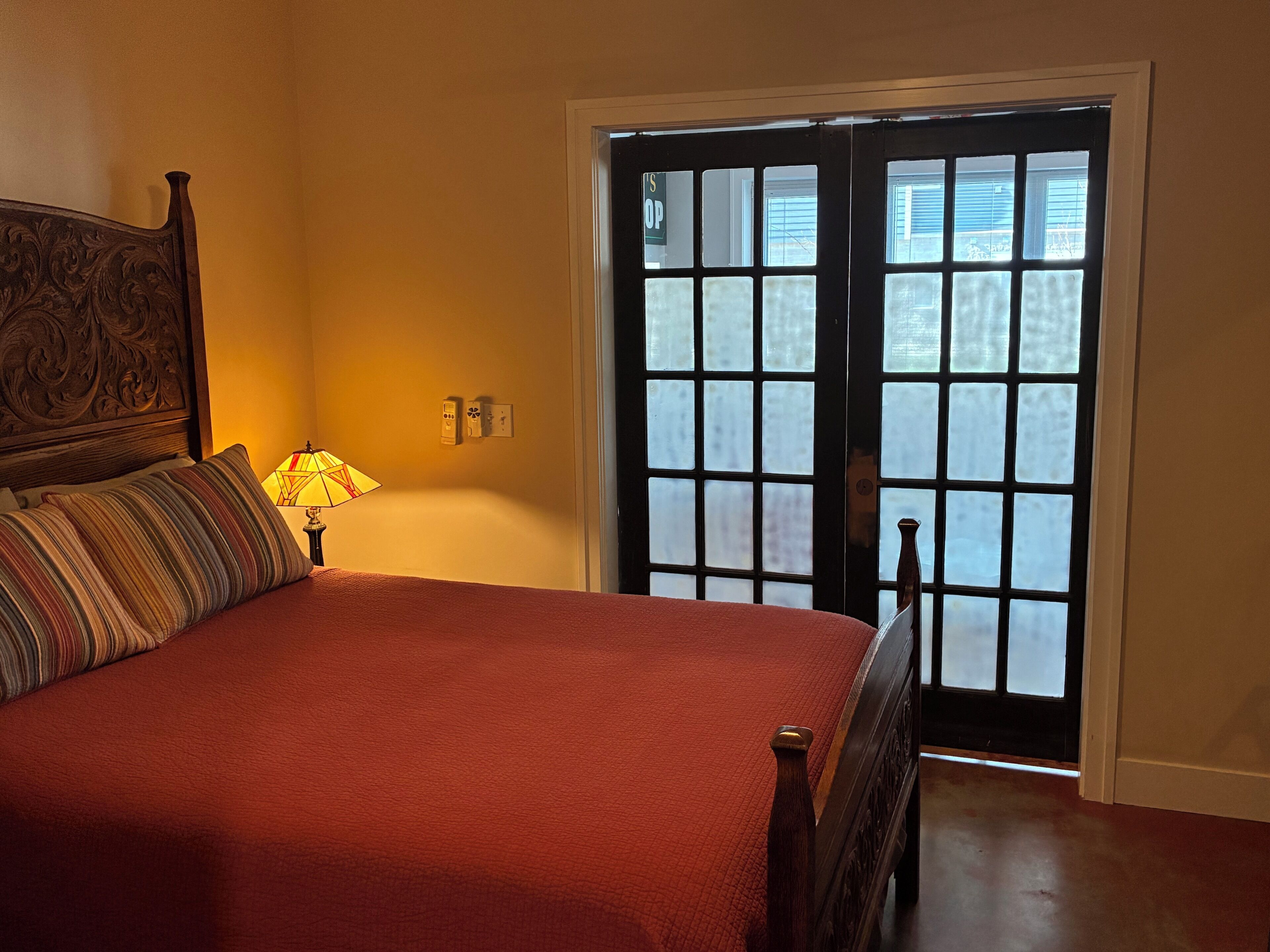 1 bedroom, memory foam beds, desk, iron/ironing board