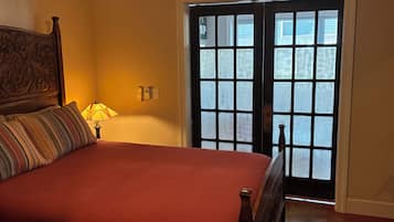 1 bedroom, memory foam beds, desk, iron/ironing board