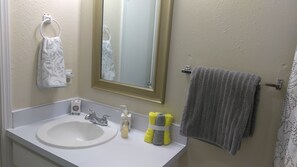 Hair dryer, towels