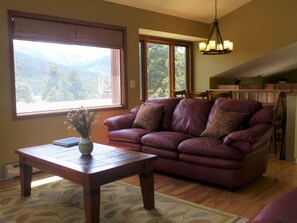 LCD-TV, peis, DVD-spiller og bøker