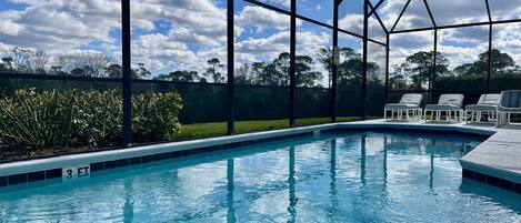 Outdoor pool, a heated pool