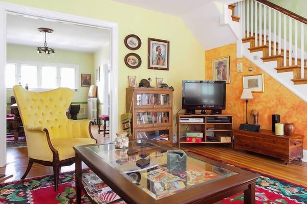 Living Room - hand painted and furnished with antiques
