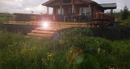 A Log Cabin at the Banks of River Hvítá!