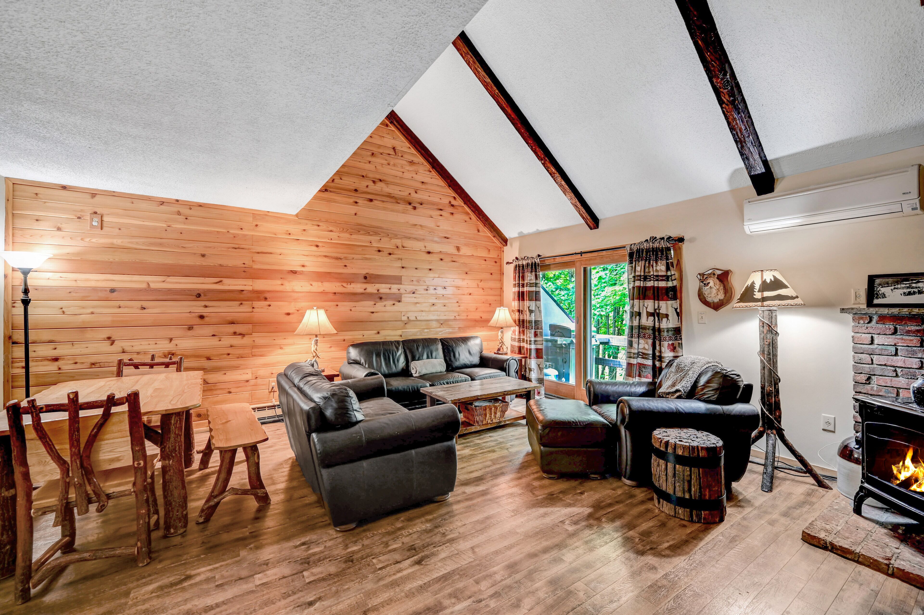 TV connectée, cheminée, jeux vidéo, lecteur de DVD