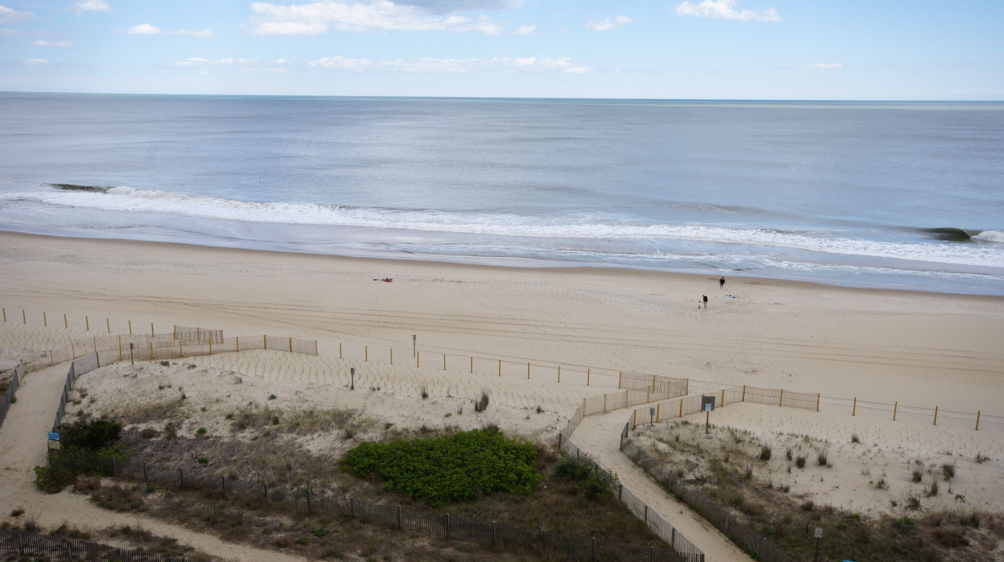 View of the beach from the balcony