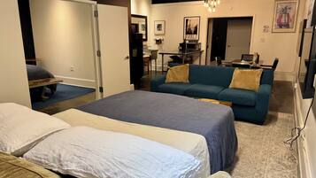 1 bedroom, memory foam beds, iron/ironing board, free WiFi