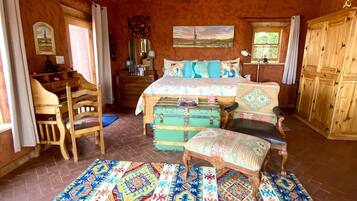 1 bedroom, desk, iron/ironing board, travel cot