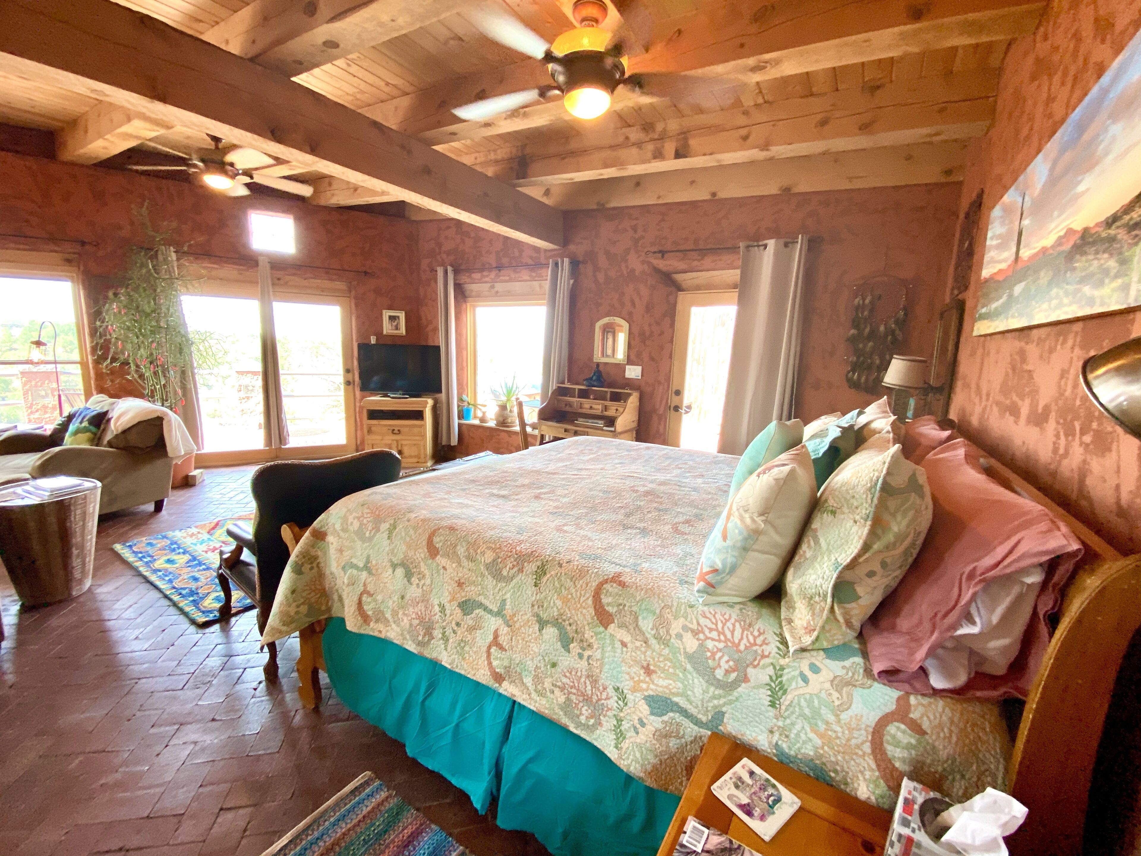 1 bedroom, desk, iron/ironing board, travel cot