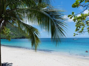 On the beach, beach towels