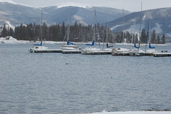 Lake Dillon in winter.