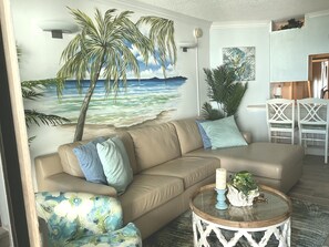 Smart TV, DVD player, books, stereo