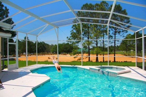 Outdoor pool, a heated pool