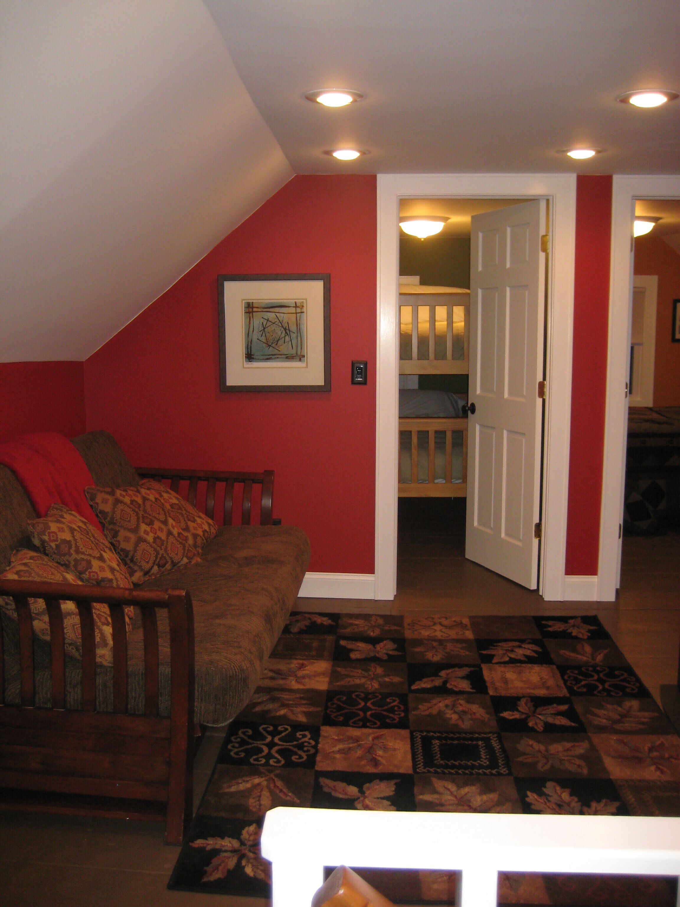 Modernized Upstairs Wide hemlock plank floors