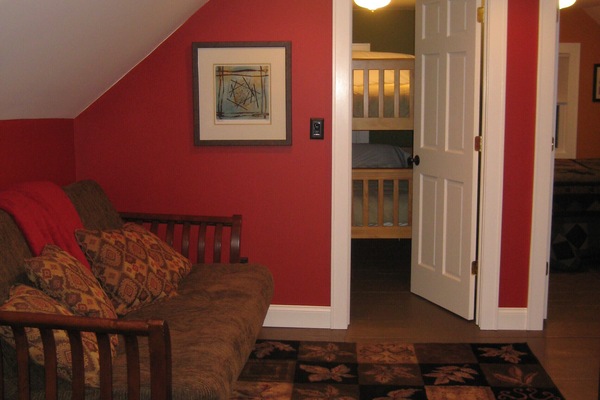 Modernized Upstairs Wide hemlock plank floors
