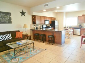 Smart TV, DVD player, video library, stereo