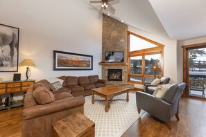 Televisie, een open haard en videospelletjes