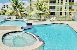 Outdoor pool, a heated pool