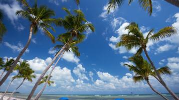 On the beach, beach towels