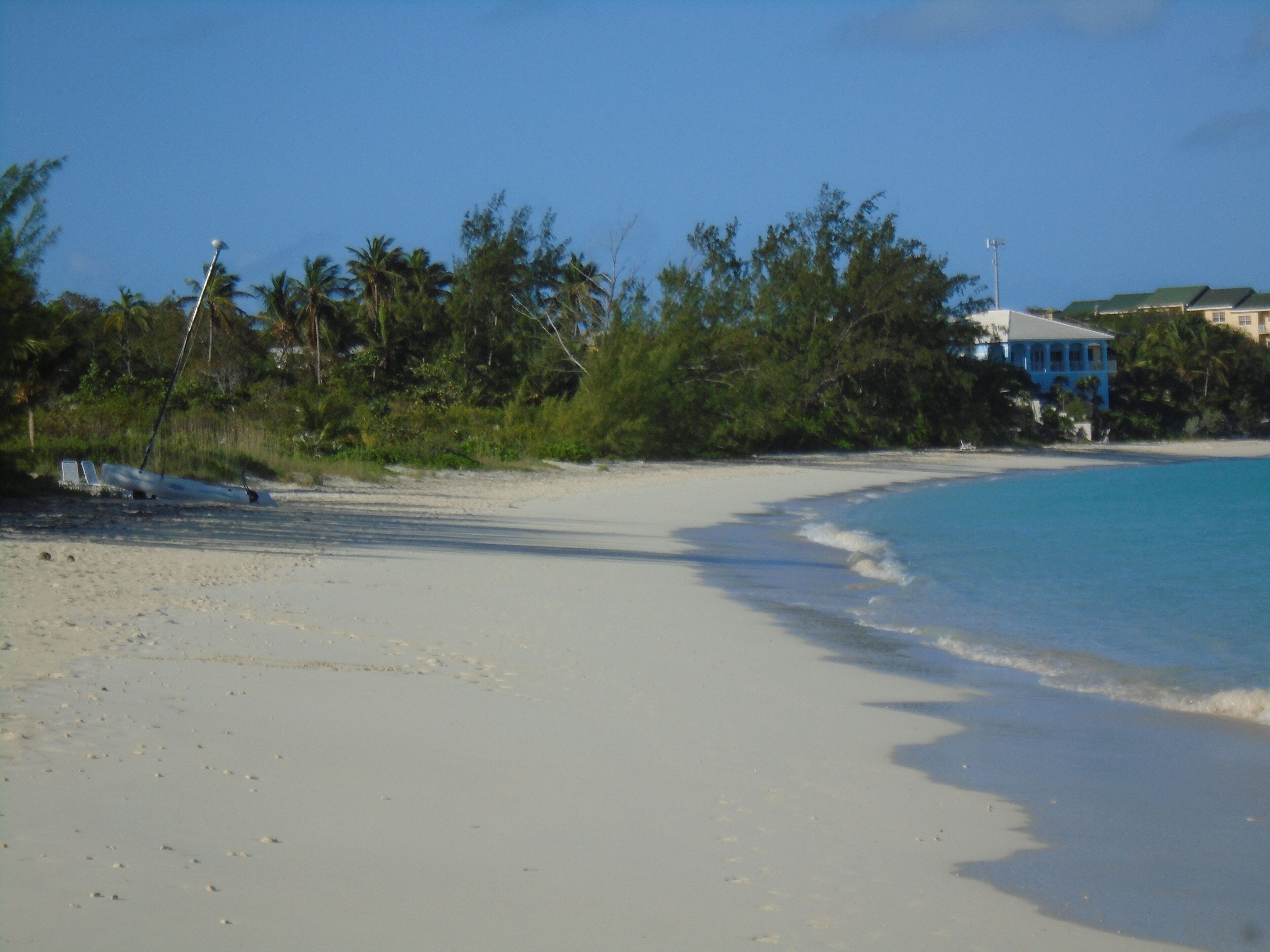 On the beach, sun loungers, beach towels