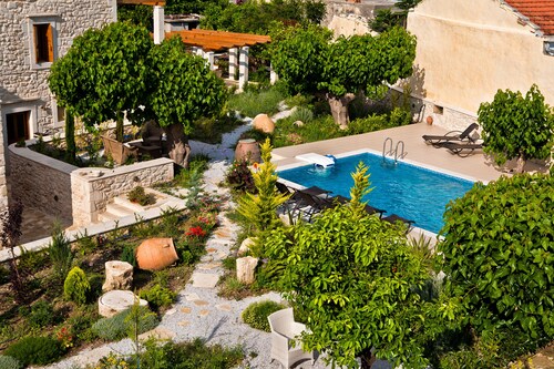 14th century Venetian open plan stone suite with sharing pool & private terrace