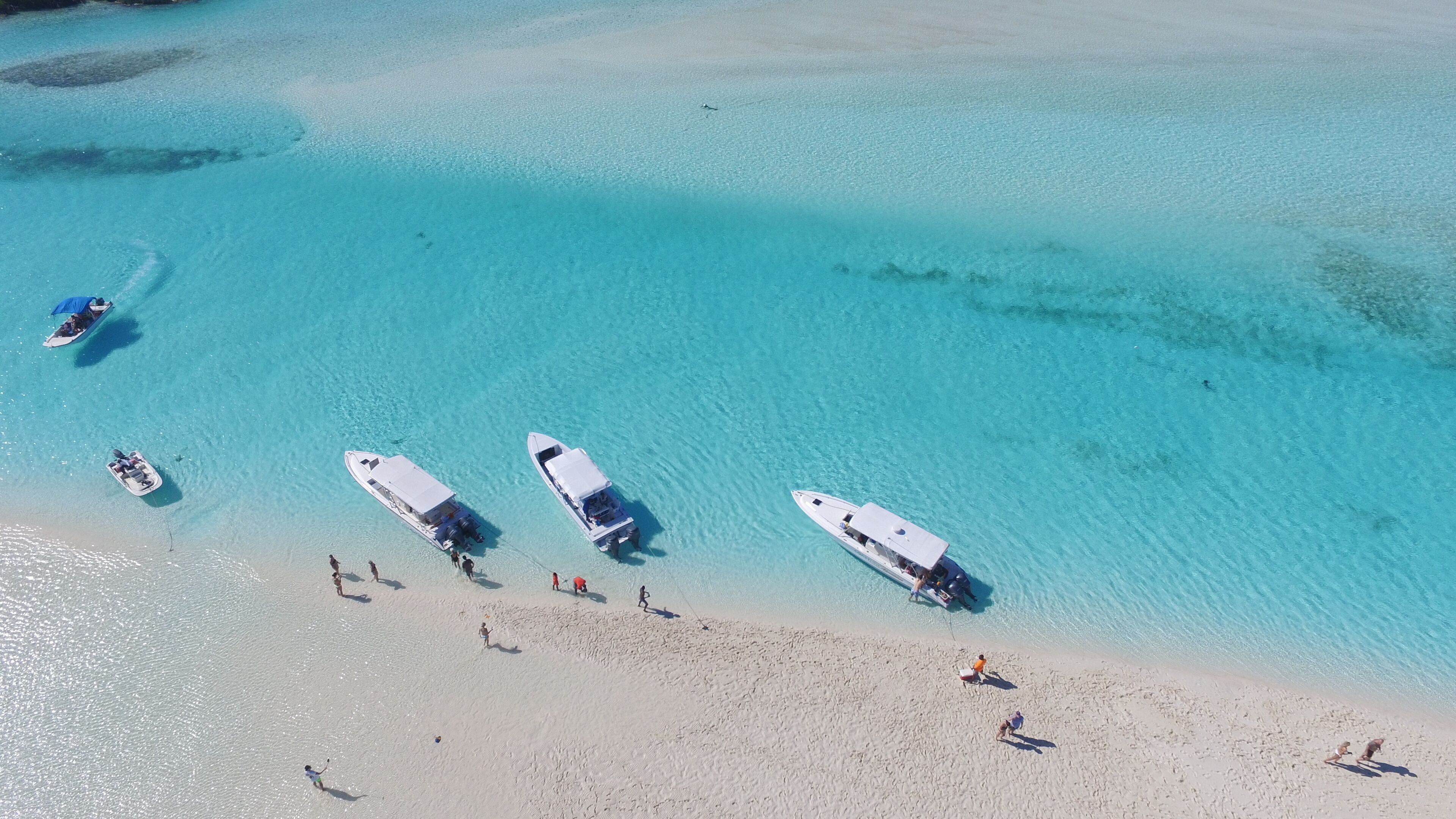 On the beach, sun loungers, beach towels