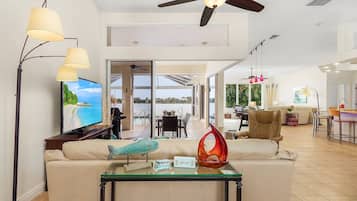Smart TV, DVD player, foosball, toys