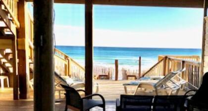 BUILT ON THE SAND! STEP OUT UR BACK DOOR ONTO YOUR OWN EXCLUSIVE PRIVATE BEACH!