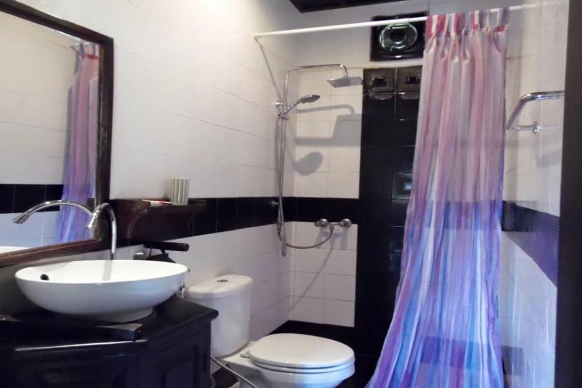 room | bathroom | shower, free toiletries, hair dryer, towels