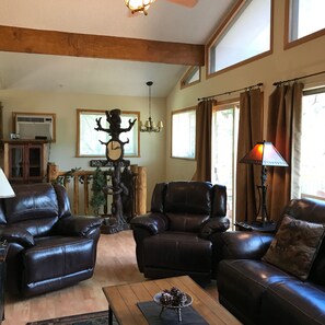 TV connectée, cheminée, lecteur de DVD, vidéothèque