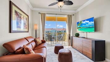 Televisie, een videogameconsole, Netflix en een dvd-speler