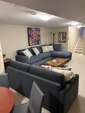 Smart TV, fireplace, video games, Netflix