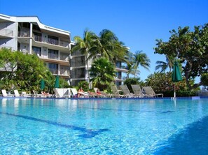 Outdoor pool, a heated pool