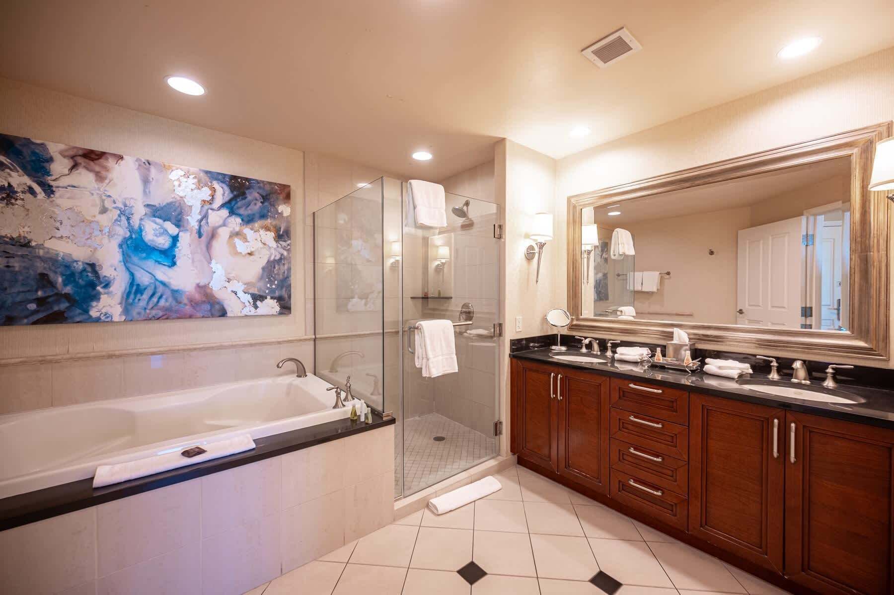 Bathtub, hair dryer, towels