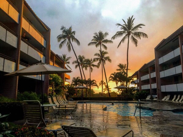 Outdoor pool, a heated pool
