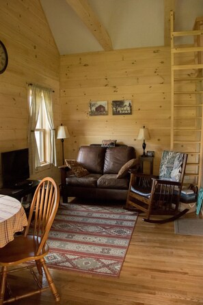 TV, DVD-spiller, bøker og stereoanlegg