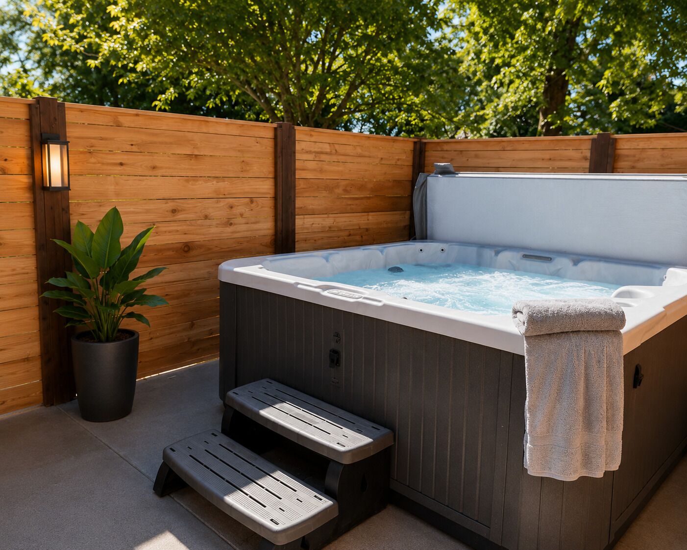Outdoor spa tub